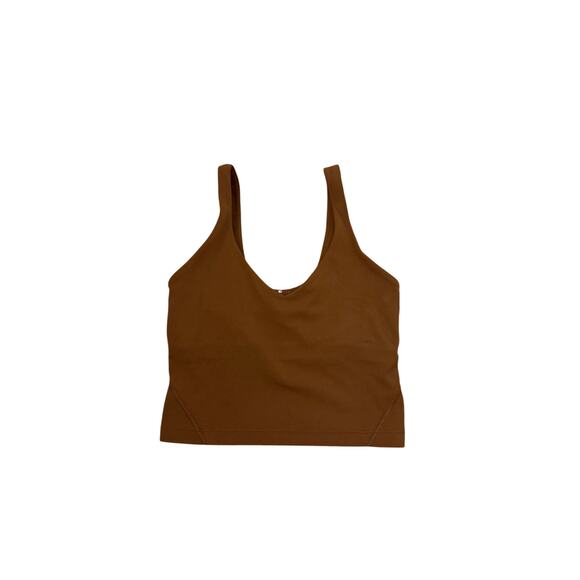 Lululemon Align Tank Top Brown Active Crop Built in Bra Activewear Size 2 - Picture 1 of 4